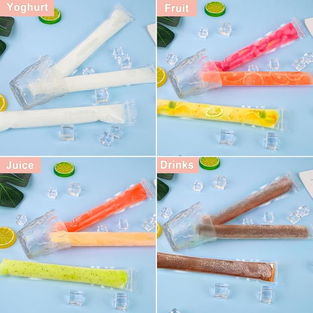 Thumbnail 4 de 100 Piezas Bolsas para Helados con Sujetadores y Embudo