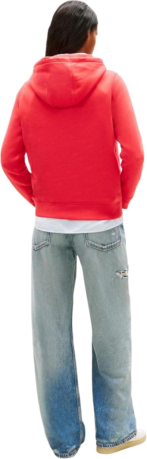 Detalle de Tommy Jeans Sweat à capuche femme Flag Regular Fit avec écusson drapeau