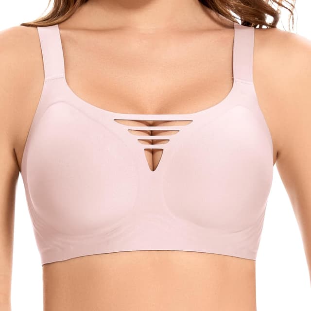 Detalle de Jiuday Damen BH ohne Bügel mit Push-Up-Effekt, nahtlos & gepolstert (mit Extender) – für große Brüste