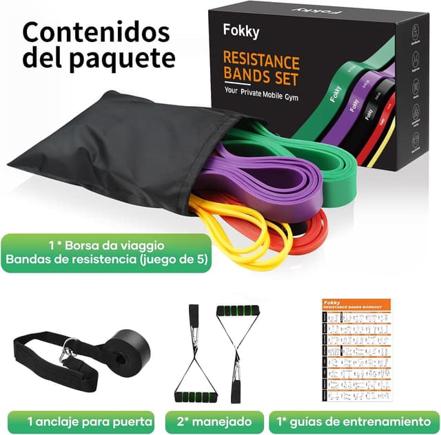 Thumbnail 5 de Fokky Bandas Elasticas Musculacion Set de 5