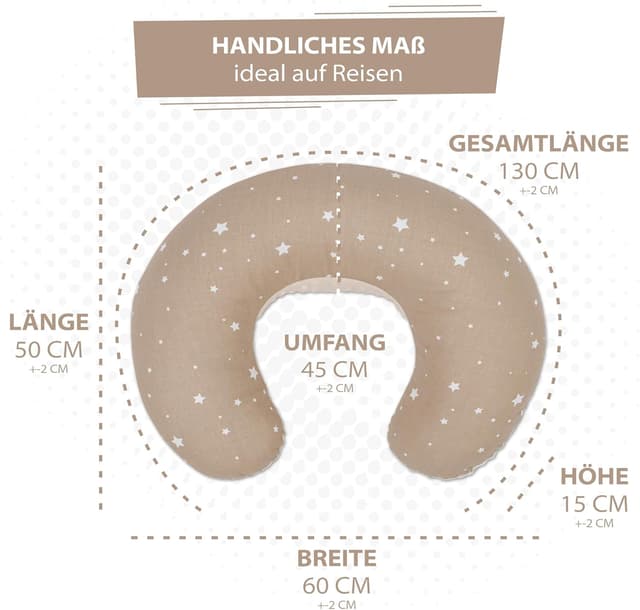 Detalle de Stillkissen klein Mond Minky 130 cm Stillmond von Stillhörnchen – Nursing- und Lagerungskissen zum Stillen