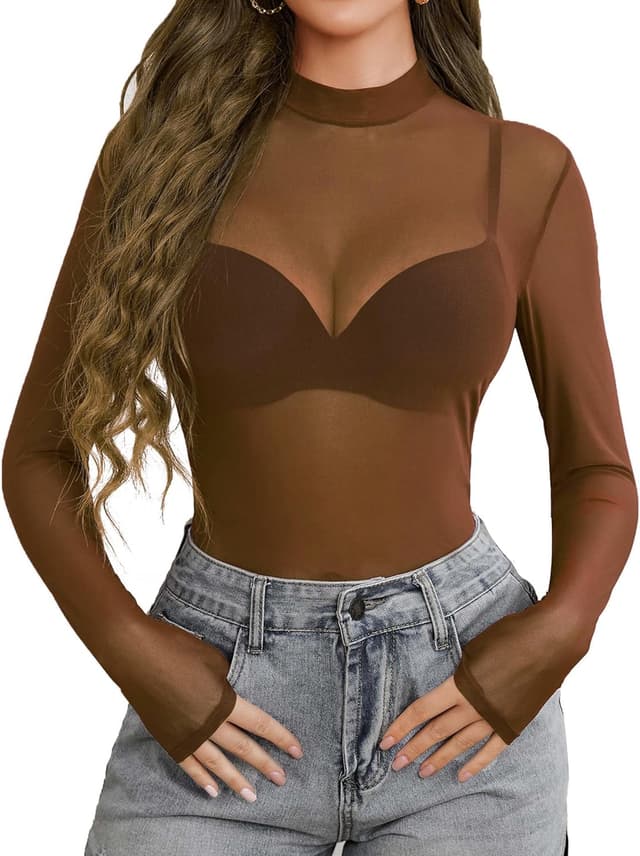 Thumbnail 6 de Avidlove Body Donna Top in Rete Maniche Lunghe