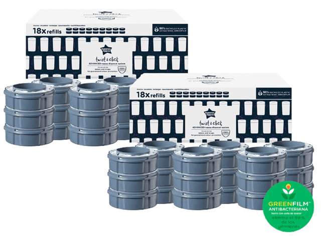 Imagen de Tommee Tippee Recambios Sangenic Twist&Click 2x18 uds en OfertitasTOP