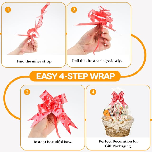 Detalle de 24Pcs Cellophane Bags with Pull Bows (14 x 20 in) for Hampers and Gift Wrapping