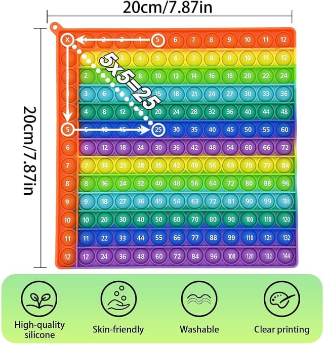 Detalle 2 de hupopo Pop it Multiplikationstabelle 12x12