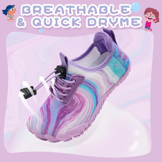 Detalle de WateLves Barfußschuhe für Kinder – Wasserschuhe, Schwimmschuhe und Strandschuhe mit schnell trocknendem Obermaterial