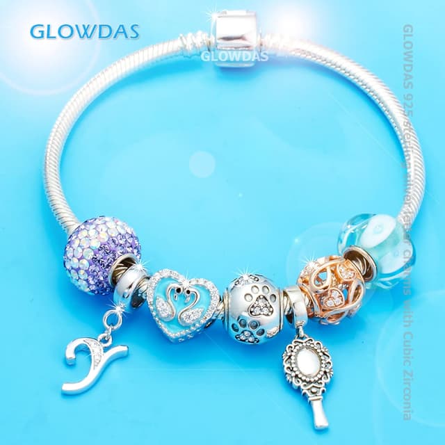 Thumbnail 4 de GLOWDAS Y Letter Sterling Silver CZ Charm 23mm