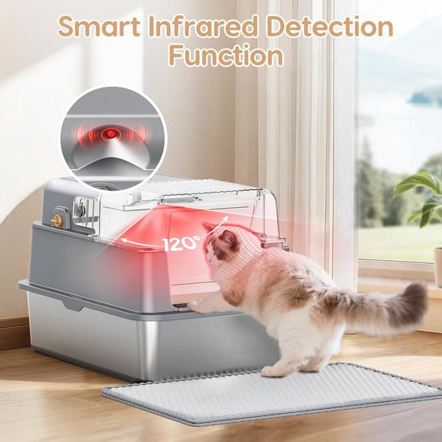 Detalle de PalNests Stainless Steel Cat Litter Tray 80L