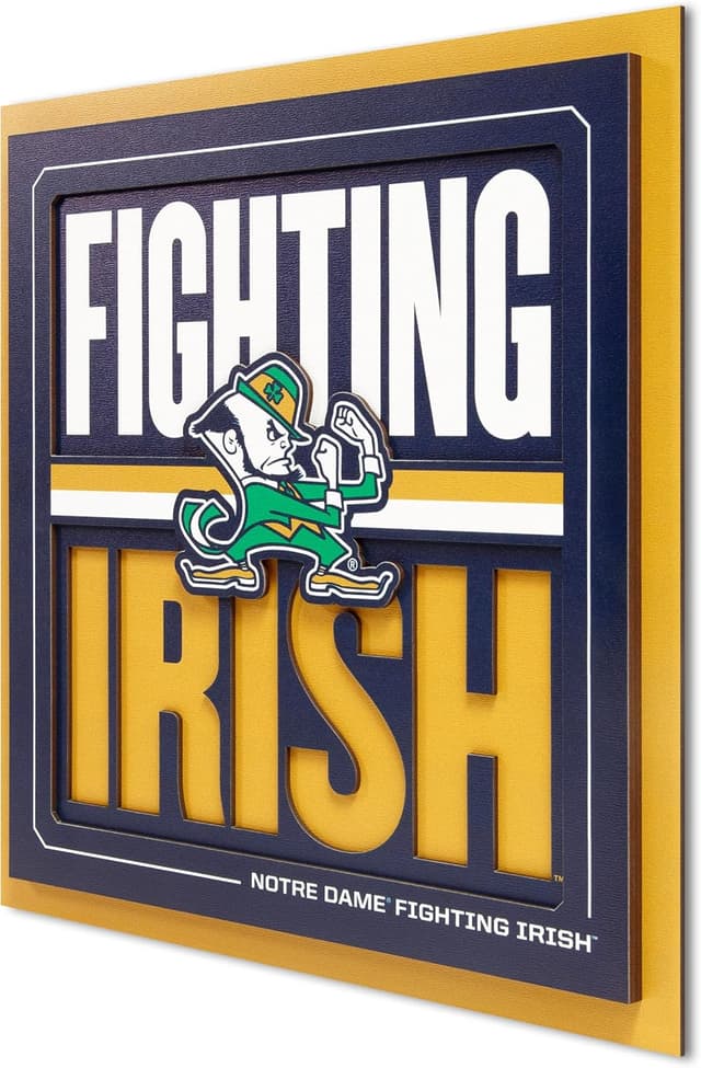 Detalle de YouTheFan NCAA Notre Dame Fighting Irish Slogan Series 3D Wall Art