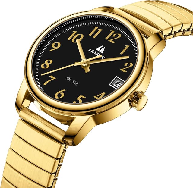 Detalle de LN LENQIN Ladies Analog Quartz Watch with Stainless Steel Expansion Band (3 ATM Waterproof)