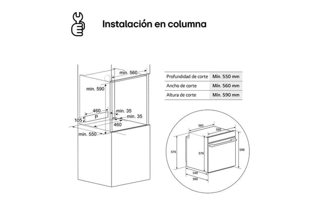 Imagen de LG WS5D7230S Horno pirolítico 72 L, convección en OfertitasTOP