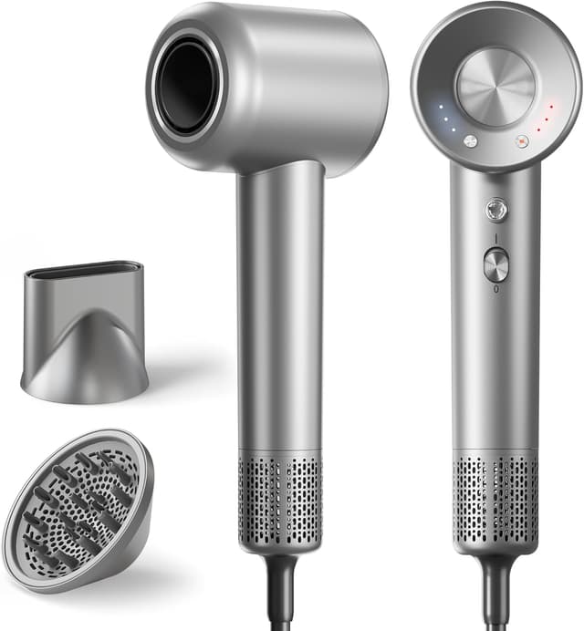 Detalle de Hair Dryer with 160,000 RPM Brushless Motor, Ionic 500M Negative Ions, Magnetic Diffuser & Concentrator