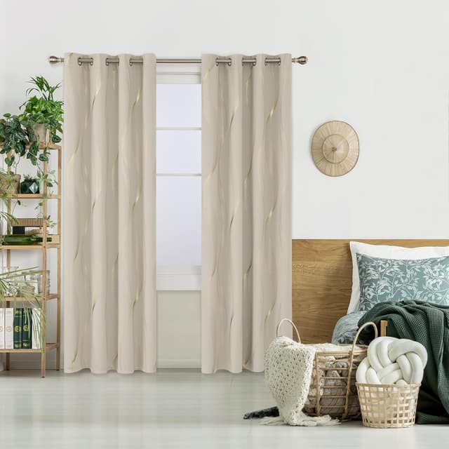 Detalle 2 de Deconovo Blackout Eyelet Curtains 46x90 inch