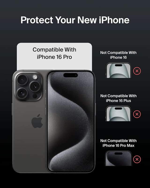 Detalle 2 de Belkin ScreenForce tempered glass screen protector for iPhone 17 + iPhone 16 Pro (2-pack)