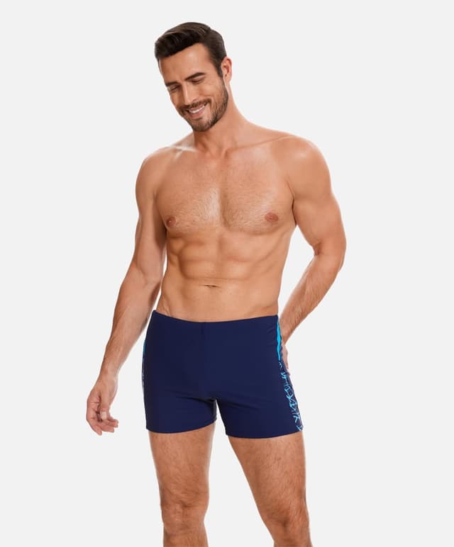 Detalle 2 de AMZSPORT Herren-Badehose kurz mit hydrophober Beschichtung und Kordelzug