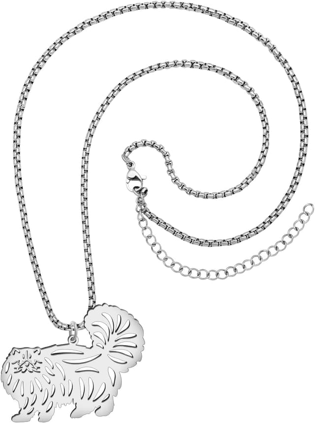 Detalle de LONYOO Katzen-Halskette mit Anhänger aus Edelstahl (Kettenlänge 50 cm + 7 cm)