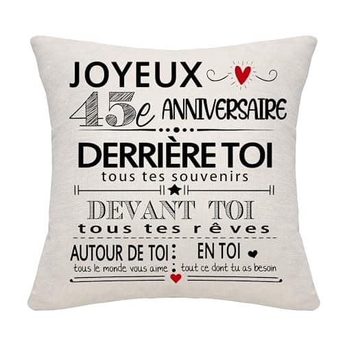 Detalle de Housse de coussin pour anniversaire 45 ans ⚰