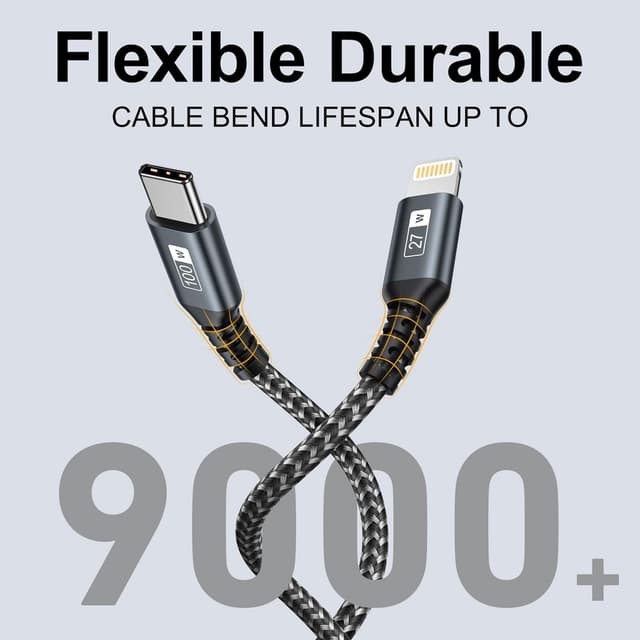 Detalle de GIANAC 100W USB-C Multi Kabel Lang 2M 3-in-1 Ladekabel