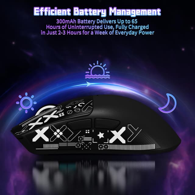 Thumbnail 6 de ATTACK SHARK X11 SE Wireless Gaming Mouse (PAW3311) – 2.4G/Bluetooth/USB‑C, 22000 DPI, 65 hours battery, 59g (Black+Tape)