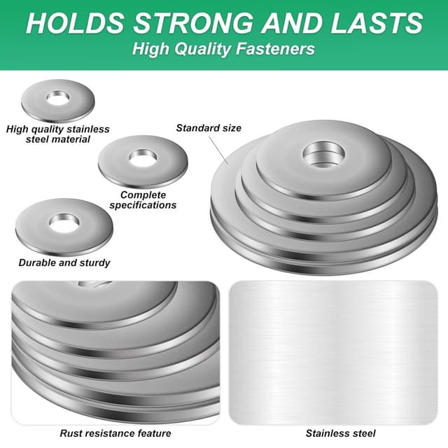 Detalle de M5 stainless steel penny washers (304) – 50 pack for bolts, screws and outdoor fixes