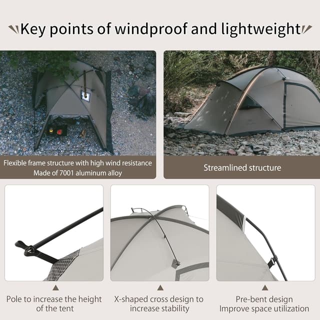 Thumbnail 3 de Naturehike tenda tunnel familiare impermeabile a 2-4 persone (con telone) da campeggio e outdoor