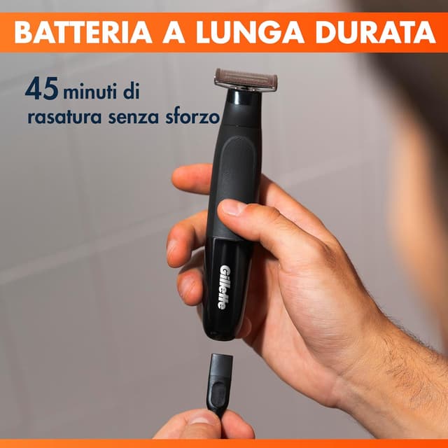 Thumbnail 6 de Gillette Fusion One rasoio elettrico uomo per barba e corpo con 3 pettini (1,2,5 mm) e autonomia 45 min