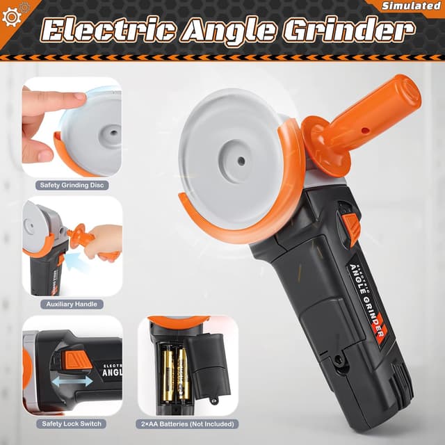 Detalle de Vanplay Kids Toys Tool Set with 4 Main Tools and Tool Bag (Pretend Play for 3–4 Year Olds)