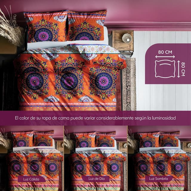 Thumbnail 5 de Funda Nórdica Nordica 200x200 Boho Mandala Rosa 🌸 con 2 Almohadas