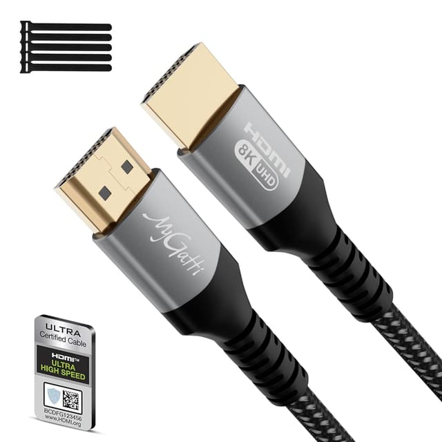 Thumbnail 6 de Mygatti HDMI 2.1 8K Ultra High Speed Kabel, 0,5 Meter (zertifiziert) – 2er-Set für 4K@120Hz/8K@60Hz, eARC, HDR10+