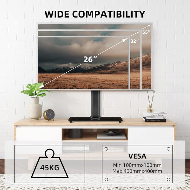 Detalle de Suptek TS202 swivel TV stand 45kg VESA