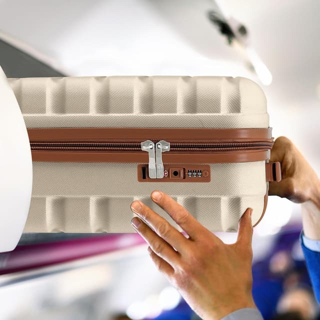 Detalle de Flight Knight Leichtes Hartschalen-Handgepäck ABS mit 4 Rollen – 45 x 36 x 20 cm (für über 100 Airlines)