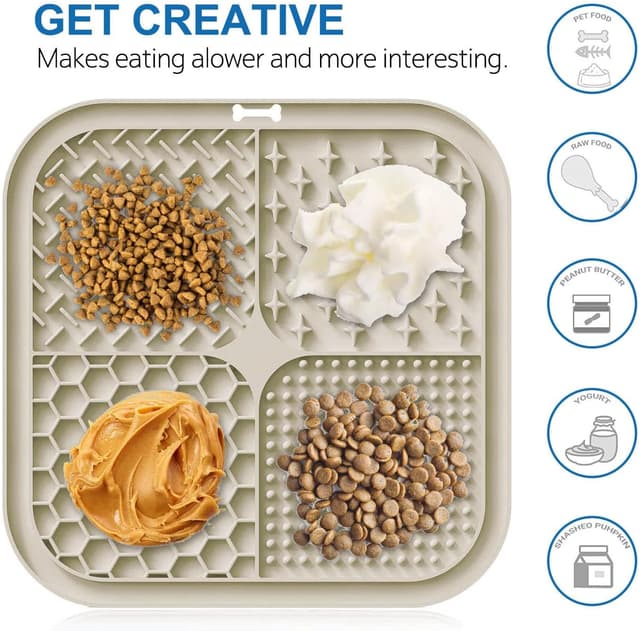 Detalle de Zonopy Licking Mat for Dogs & Cats with Suction Cups (Square Slow Feeder Lick Pad, 1 Pack)