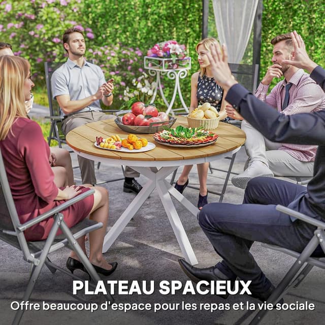 Detalle de Table de jardin ronde 118 cm Outsunny
