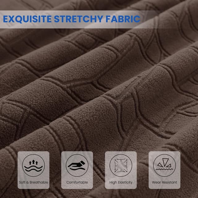 Detalle de Ystyle copri testiera letto matrimoniale/singolo elasticizzata lavabile 90 cm – Caffè Chiaro