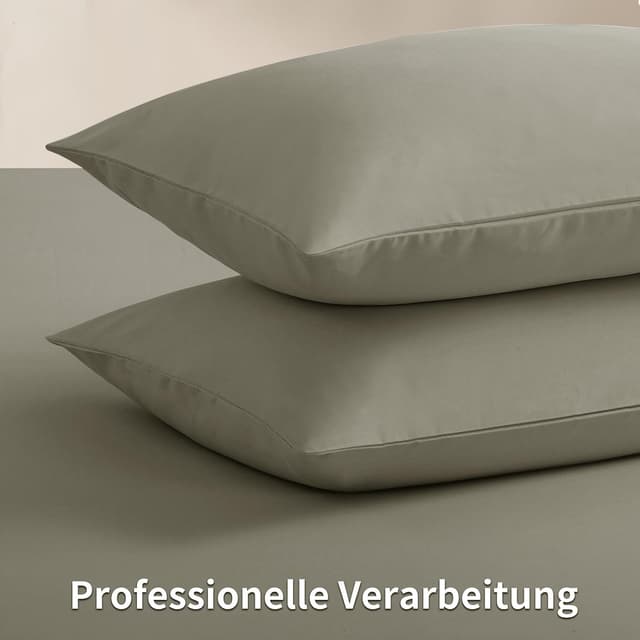 Detalle 2 de RUIKASI Kissenbezug 40 x 80 Taupe im 2er-Set (Mikrofaser, Reißverschluss, pflegeleicht)