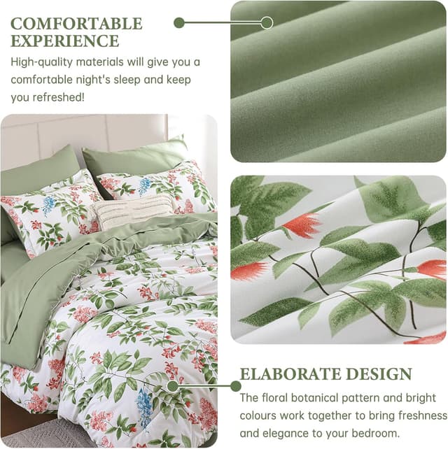 Thumbnail 2 de Cottolester Floral Comforter Set Queen 90x90 Purple