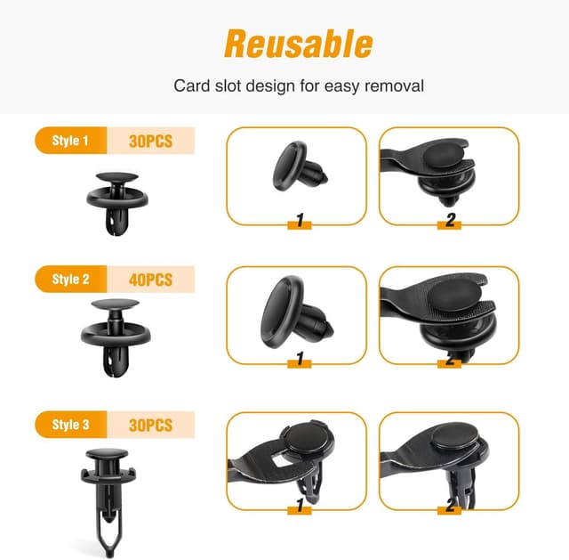 Thumbnail 6 de GOOACC 100PCS 7mm & 9mm Push-Type Retainer Clips (with Fastener Remover) for Lexus & Toyota