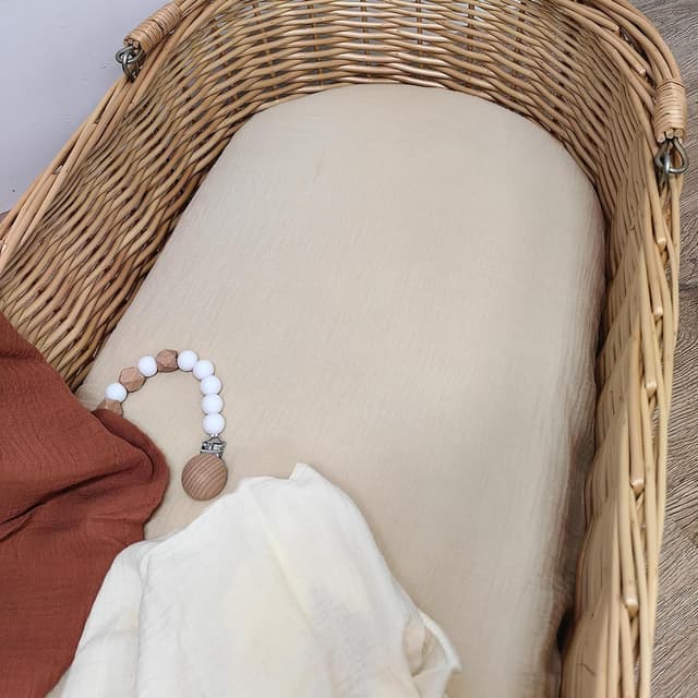 Thumbnail 6 de Peepeemax Musselin-Baumwolle Spannbettlaken 80x40 cm (2er-Set) – für Kinderwagen, Stubenwagen und Babybett