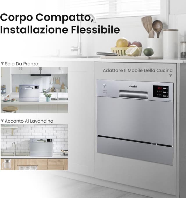 Detalle de Comfee TD602E-S, mini lavastoviglie da tavolo