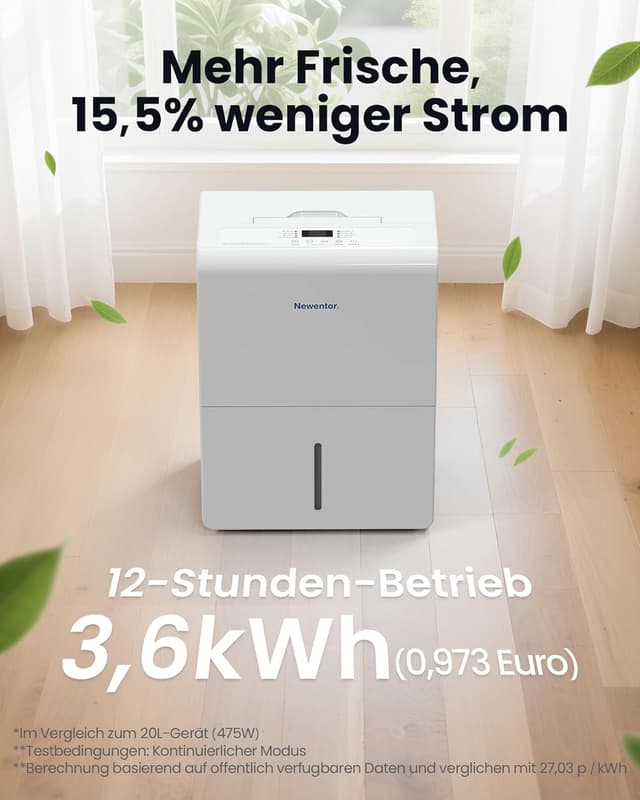 Detalle 2 de Newentor 25L/24h Luftentfeuchter đ