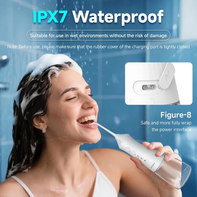 Thumbnail 6 de RUMFFLYE jet dentaire hydropulseur Water Flosser 12 modes, réservoir 300 ml, IPX7