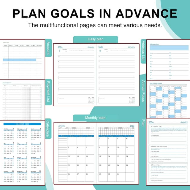 Detalle 2 de Agenda académica 2026 A5 una página por día