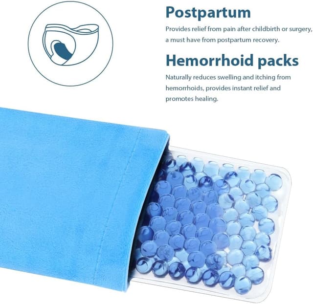 Detalle 2 de Lot de poches de glace post-partum ACWOO réutilisables, compresses périnées douces (chaud ou froid)