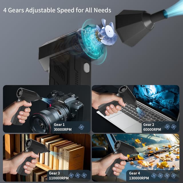 Detalle 2 de Compressed Air Duster Cleaner 110000 RPM Cordless