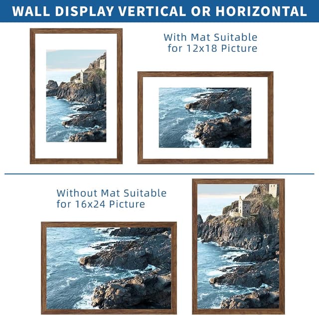 Thumbnail 1 de Hongkee 16x24 Rustic Brown Frame Set of 2