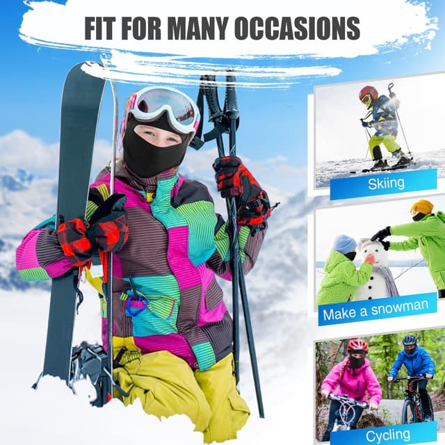 Thumbnail 6 de HEGCOIIE Kinder Sturmhaube Winter Thermo Balaclava Skimaske ⌚ ⓘ