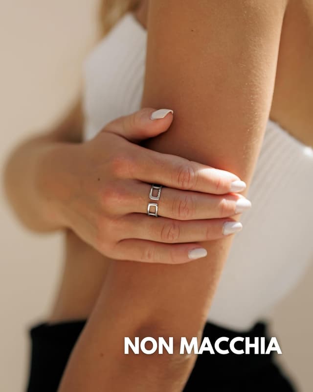 Detalle de GD GOOD.designs EST. 2015 Anello da donna regolabile in acciaio inossidabile impermeabile (doppio anello aperto)