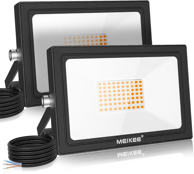 Detalle de MEIKEE Coppia di faretti LED da esterno IP66 60W 5200 lm 2700K (2 pezzi)