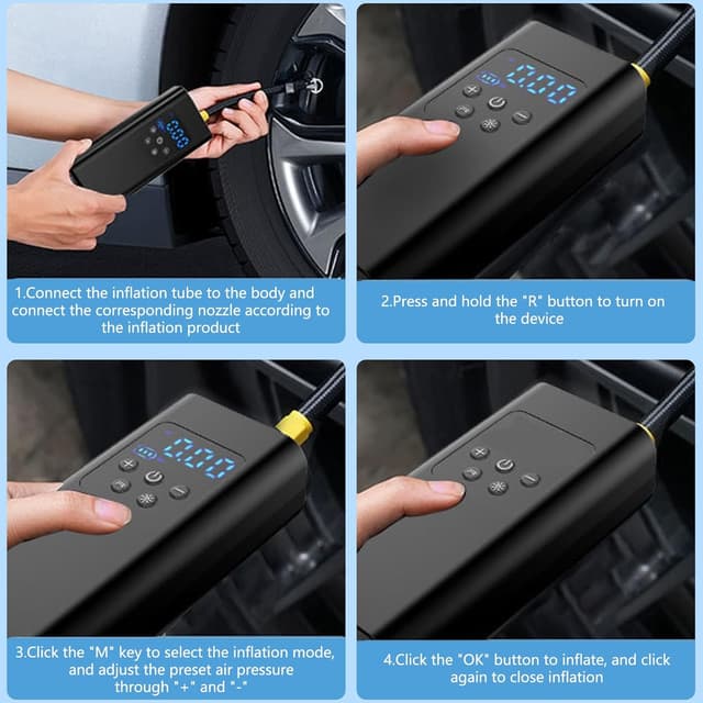 Thumbnail 6 de 150PSI Gonfleur Pneus Voiture 6000mAh