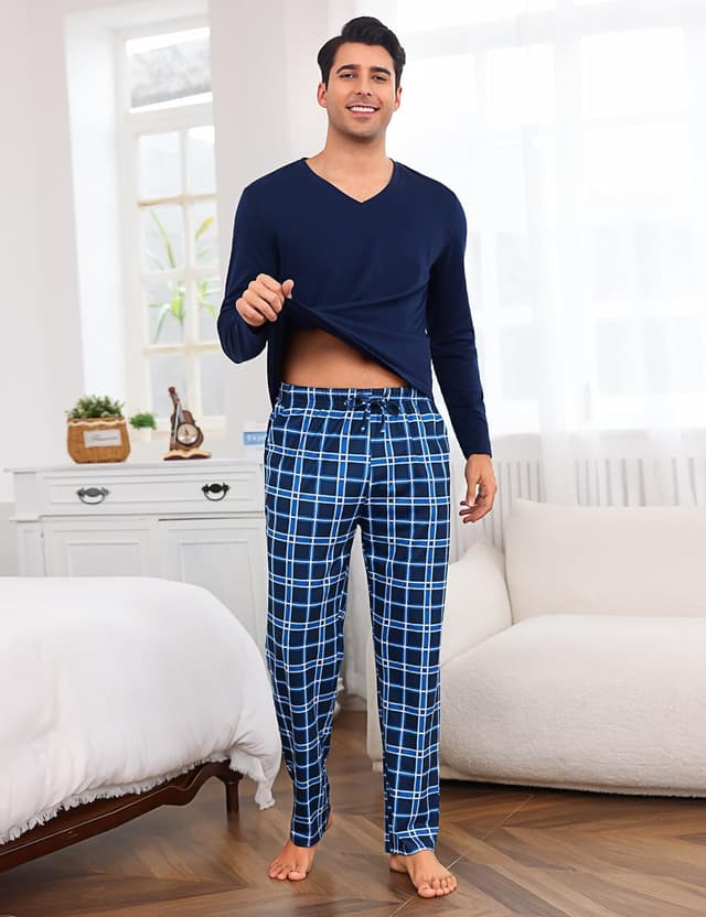 Thumbnail 1 de Bresdk Pigiama Uomo Cotone Lungo 2 Pezzi